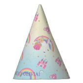 Blonde Princess und Unicorn Rainbow Birthday Partyhütchen (Rechts)