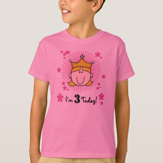 Blonde Prinzessin 3. Geburtstag T-Shirt (Vorderseite)