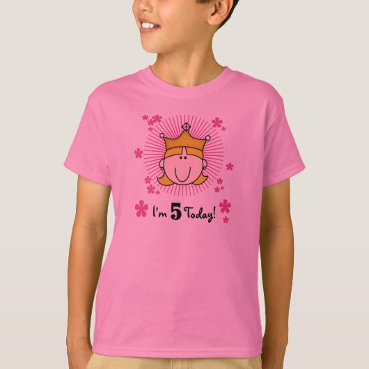 Blonde Prinzessin 5. Geburtstag T-Shirt (Vorderseite)