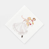 Blonde Prinzessin und charmanter Prinz Märchen Serviette (Ecke)