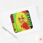 BLONDE RASTA SATIVA QUADRATISCHER AUFKLEBER (Umschlag)