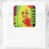 BLONDE RASTA SATIVA QUADRATISCHER AUFKLEBER (Tasche)