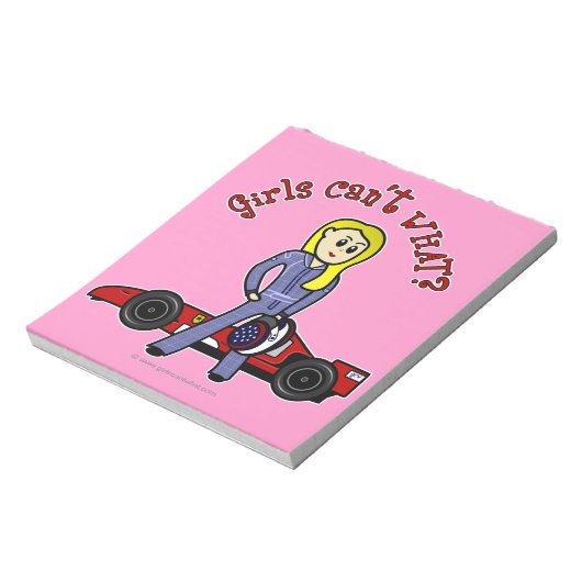 Blonde-Rennfahrer Notizblock (Rotiert)