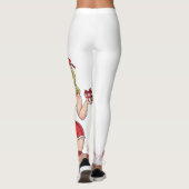 Blonde Retro Valentine Pin-Up Girl Leggings (Rückseite)