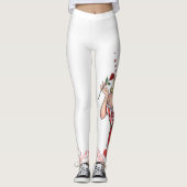 Blonde Retro Valentine Pin-Up Girl Leggings (Vorderseite)