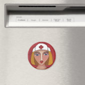 Blonde RN - Volkskunst-Krankenschwester / Pflegema Magnet (In Situ (Geschirrspüler))