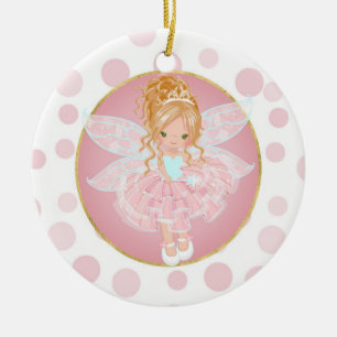 Blonde Rosa Fairy Keramik Ornament