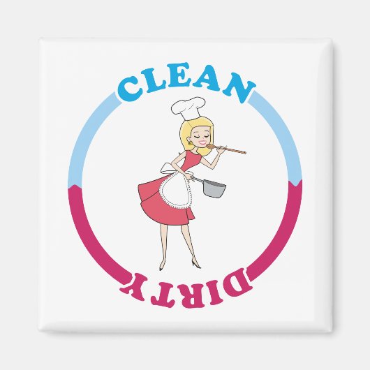 Blonde sauberes Magnet für Geschirrspüler (Vorne)