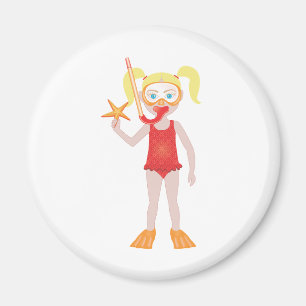 Blonde Schnorchel Mädchen Magnet