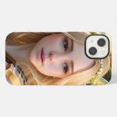 Blonde Schöne Maus spielen Harfe iPhone Hülle (Rückseite (Horizontal))