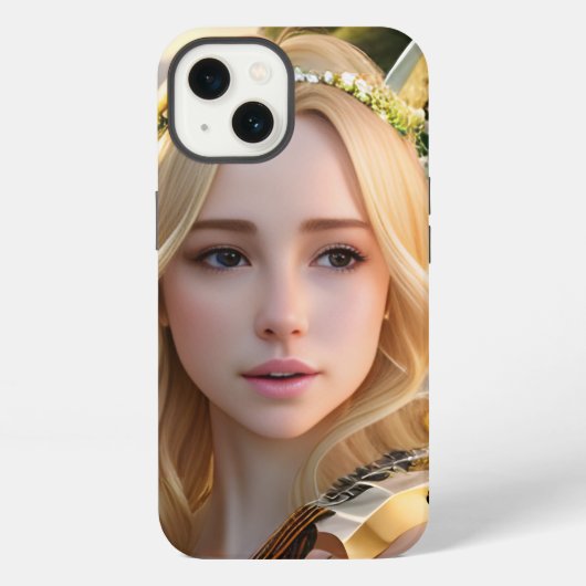 Blonde Schöne Maus spielen Harfe iPhone Hülle (Rückseite)