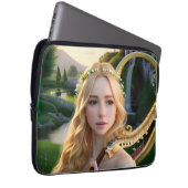 Blonde Schöne Maus spielen Harfe Laptopschutzhülle (Vorne Rechts)