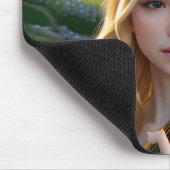 Blonde Schöne Maus spielen Harfe Mousepad (Ecke)