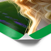 Blonde Schöne Maus spielen Harfe Poster (Ecke)