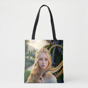 Blonde Schöne Maus spielen Harfe Tasche