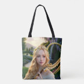 Blonde Schöne Maus spielen Harfe Tasche (Rückseite)