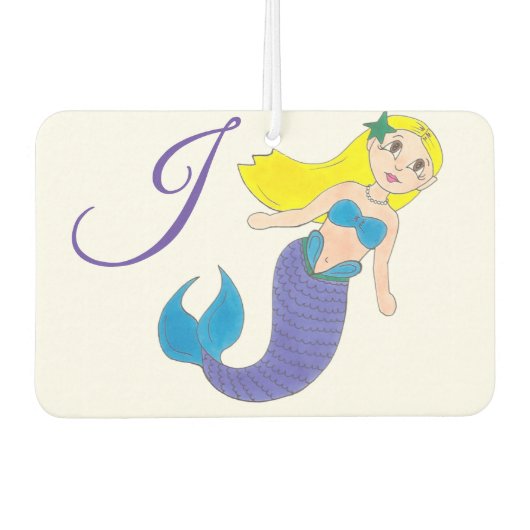 Blonde schwimmen Meerjungfrau Girl Bubbles Autolufterfrischer (Vorderseite)