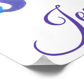 Blonde Schwimmen Meerjungfrau Personalisiertes Sch Poster (Ecke)