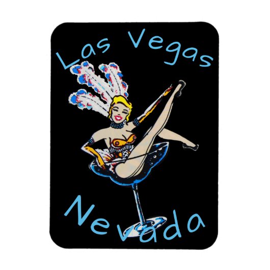 Blonde Showgirl Las Vegas Nevada Magnet (Vertikal)