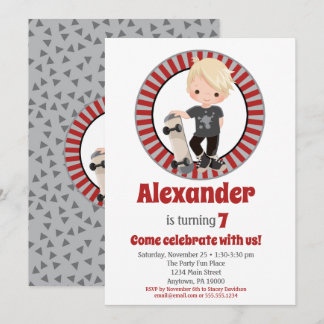 Blonde Skateboard Boys Einladung zum Geburtstag