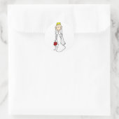 Blonde Strichmännchen-Braut Aufkleber (Tasche)