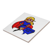 blonde Supermutter Fliese (Seite)