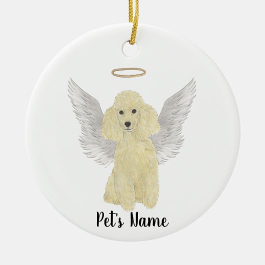 Blonde Tan Golden Poodle Beileid Memorial Keramik Ornament (Vorne)