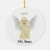 Blonde Tan Golden Poodle Beileid Memorial Keramik Ornament (Hinten)