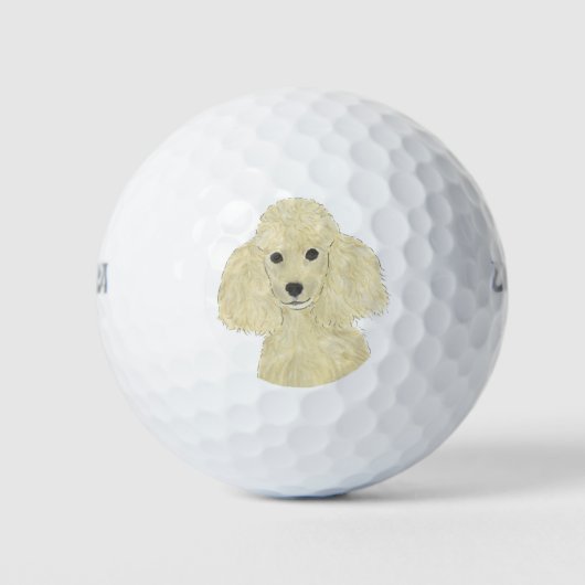 Blonde Tan Golden Poodle Golfball (Vorderseite)