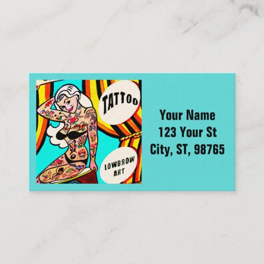 Blonde tattooed lady Thunder_Cove Visitenkarte (Vorderseite)