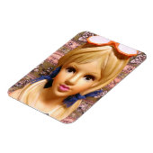 Blonde Teen Lady Head Vase Sonnenbrille Pigtails Magnet (Linke Seite)
