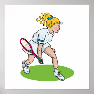 Blonde Tennis Girl Poster