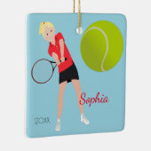 Blonde Tennis Player Keepake Ornament (Rechts)