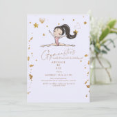 Blonde Turnübungen zum Geburtstag  Einladung (Stehend Vorderseite)