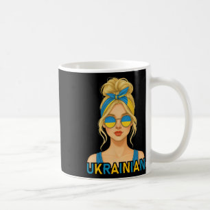 Blonde ukrainische Mädchen Ukraine-Flagge ukrainis Kaffeetasse