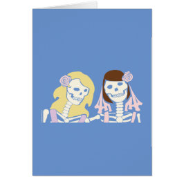 Blonde und brünette weibliche Skeleton Paare