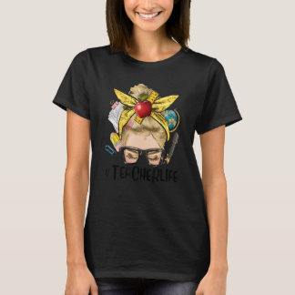 Blonde unordentliche Dutt-Lehrerin Leben Schule Sc T-Shirt