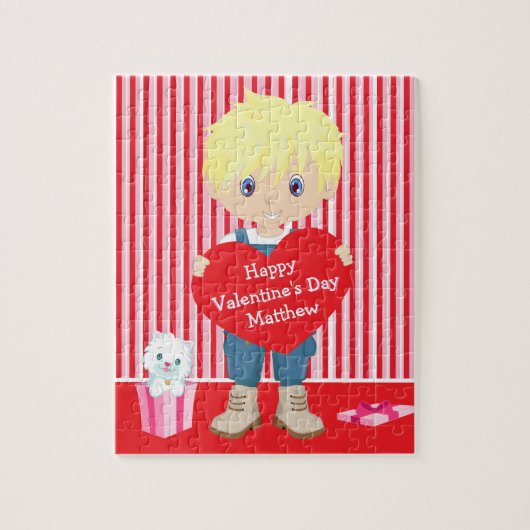 Blonde Valentine's Boy Puzzle (Vertikal)