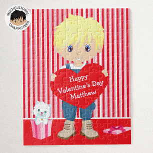 Blonde Valentine's Boy Puzzle