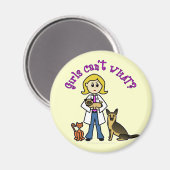 Blonde Veterinarian Girl Magnet (Vorderseite/Rückseite)