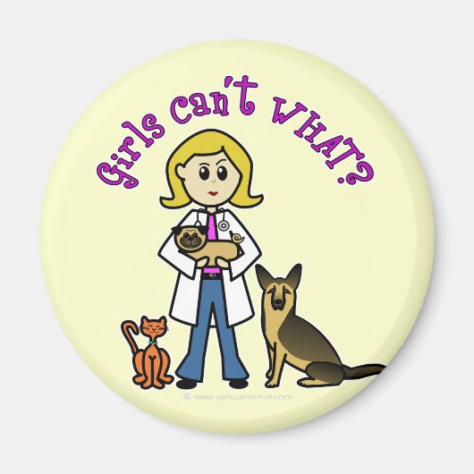 Blonde Veterinarian Girl Magnet (Vorne)
