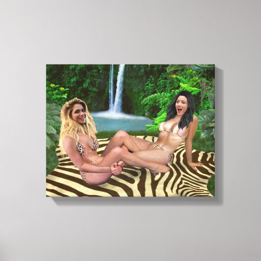 BLONDE VS BRÜNETT LEINWANDDRUCK (Vorderseite)