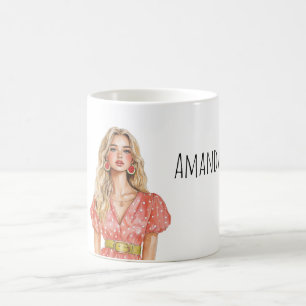 Blonde Wassermelonen-Ohrringe für Frauen Kaffeetasse