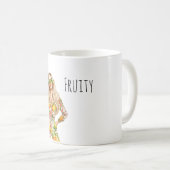 Blonde weibliche Frucht-Top-Hose Kaffeetasse (VorderseiteRechts)