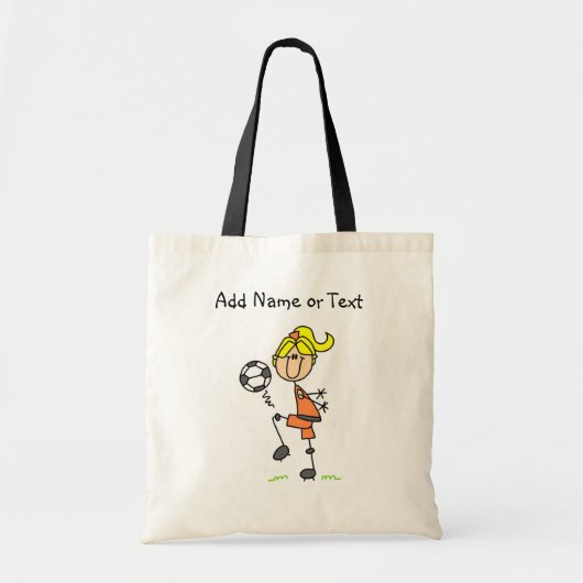 Blonde weibliche Fußball-Spieler-Tasche Tragetasche (Vorne)