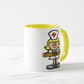 Blonde weibliche Krankenschwester-Tasse fertigen Tasse (VorderseiteRechts)
