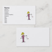 Blonde weibliche Strichmännchen-Krankenschwester-T Visitenkarte (Vorne/Hinten)