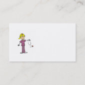 Blonde weibliche Strichmännchen-Krankenschwester Visitenkarte (Rückseite)