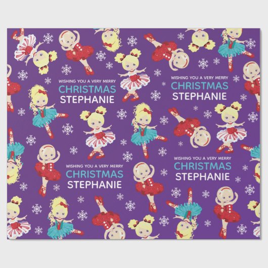 Blonde Weihnachten Ballerina Geschenkpapier (Flach)