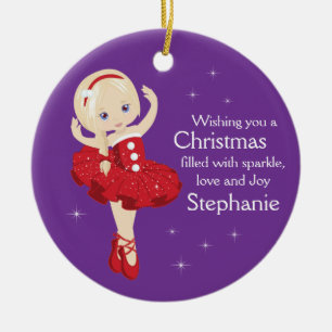 Blonde Weihnachts Ballerina Keramik Keramik Ornament